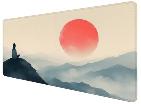 Mouse Mat Mountain Mouse Pad 600x300x3mm Gaming Mouse Pad Sunrise Mousepad with Water Resist Anti-Slip Rubber Base,Stitched Edges Large Desk Mat Mouse Pad Desktop protection, for Home Decoration D-2