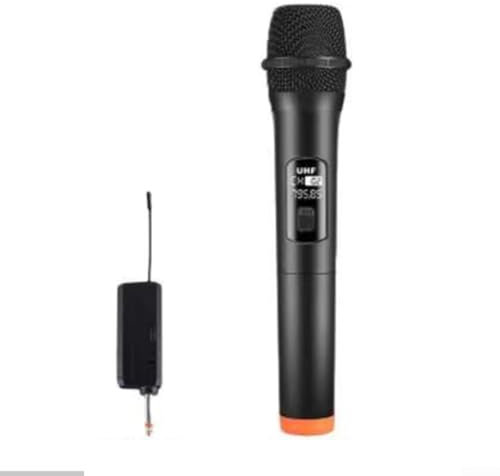Hasaller Wireless Handheld Microphone Set (1 to 1), Dynamic Mic, Battery Operated, 30m Range, UHF, 1/4 or 1/8 Jack, Compatible with Karaoke, Mixer, PA System
