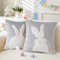 Kissenbezug Ostern 45x45 cm, 2 Stück Osterdeko Hase Schwanz Kissenbezug Samt, Osterdeko Modern Hase Deko Kissenhülle, Osterhase Kissenbezüge für Kissen 45x45, Ostern Deko Zimmer Deko Aesthetic (Grau)