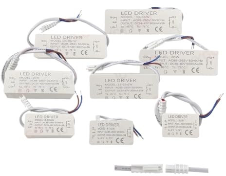 Transformador LED, Controlador LED 300 mA 600 MA 900 MA 1-3 W 4-7 W 8-12 W 18 W 18-25 W 25-36 W Controlador de fuente de alimentación de corriente constante for LED Transformador LED(12-18W-300mA)