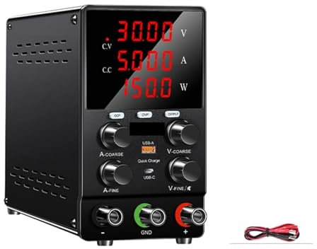 Fuente de alimentación de CC de laboratorio variable, 30 V, 10 A, 60 V, 5 A, fuente de alimentación de banco regulada de CC conmutada ajustable for reparación de teléfonos, carga de la batería Alta pr