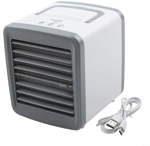 ComfyHarbor Mini aire acondicionado portátil para coche, ventilador de refrigeración USB, humidificador personal, enfriador de niebla con 3 velocidades de viento para el hogar, oficina, viajes