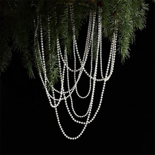 Cuerdas de perlas en cordón de algodón para decoración de bodas y fiestas, 5 m/10 m de longitud (beige, 4 mm, 10 m)