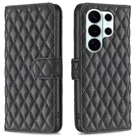 Wigento Handyhülle Klapp Schutz Diamantgitter Samsung Galaxy S26 Ultra 5G Kunstleder TPU
