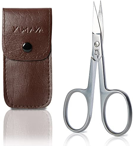Yumaya - Forbici professionali per unghie in acciaio inox, incl. custodiaForbici per cuticole fini e extra affilate - Inossidabili - Piccole forbici per unghie, anche per mancini