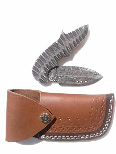 salou HANDGEFERTIGHTS DAMASTSTAHL FALT JAGDMESSER 20CM