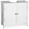 WOLTU Waschbeckenunterschrank,Unterschrank,Badezimmerschrank mit 2 Türen, Badschrank Badregal Waschtisch Holz Weiß Bad waschbecken 60x60x30cm