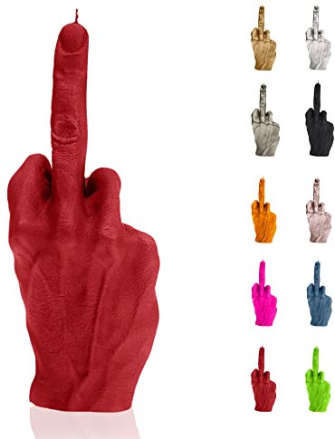 Candellana Mittelfinger Kerze - Mittelfinger Figur - Coole Deko - Gothic Deko - Grunge Deko Kerze - Heavy Metal Deko - Grunge Room Decor - Büro Gadgets - Kerzen Deko - Lustige Kerze Hand FCK