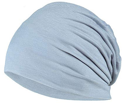 YOFASEN Slouchy Beanie Mütze - Chemo Cancer Kopfbedeckung aus Baumwolle Schlafmütze Turban Kopfbedeckung Strecken Muslimisches Kopftuch für Frauen Männer, Hellgrau, One size