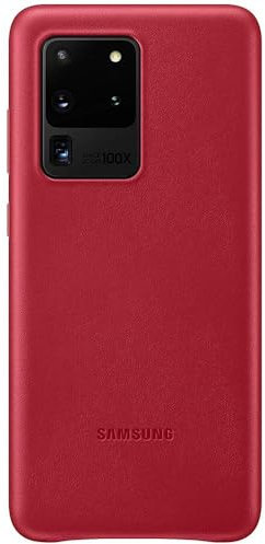 Samsung Leather Smartphone Cover EF-VG988 für Galaxy S20 Ultra Handy-Hülle, echtes Leder, Schutz Case, stoßfest, premium, rot