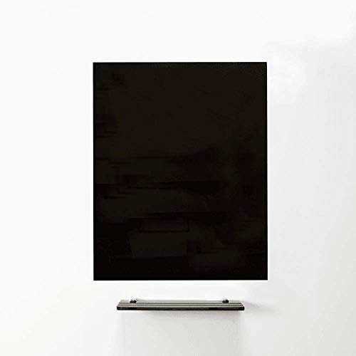 MagniPlan Magnetic Glass Wipe Board for Office, Meeting Room, Classroom, Home Office, Playroom and Bedroom - 900mm x 600mm - Black
