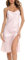 Vlazom Nuisette Femme Sexy Satin Chemise de Nuit Courte Bretelles Reglables Robe de Nuit,M,Style B-Rose