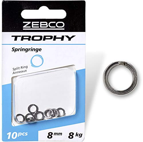 Zebco Qualitäts Trophy Sprengring Angelzubehör Wirbel Angeln Kleinteile Angel Zubehör, Diverse, L: 8mm 8kg / 10 Stück