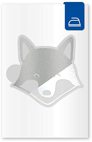 reflexsticker Bügelbild | Motive für Kinder in 6 Farben | Reflektoren zum Aufbügeln | metallic-matt | stark reflektierend für Textilien und Kleidung (Fuchs, silber)