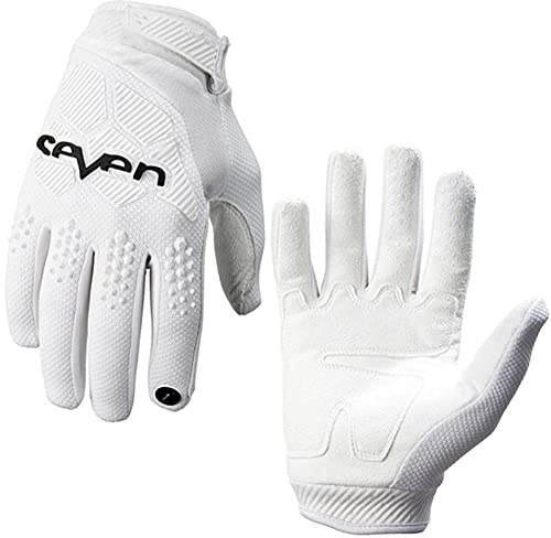 UKKD Motorrad Handschuh Dirt Bike Handschuhe MTB Motocross Handschuhe ATV Off Road Motorradhandschuhe Mx Gloves Moto-White,L