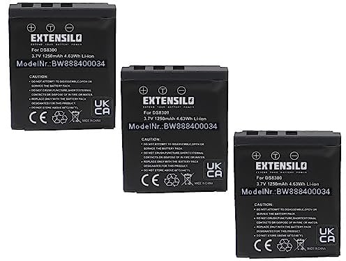 EXTENSILO 3x Replacement Battery compatible with Hitachi HDC831E Camera DSLR (1250 mAh, 3.7 V, Li-ion)