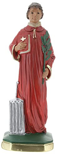 Statue aus Gips Heiliger Laurentius von Rom handbemalt Arte Barsanti, 20 cm