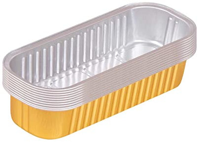 Backform Rund Klein 20 Einweg-Aluminiumfolie-Blechdose Aluminium mit Deckel Rechteckige Blechfolie-Verpackungsbox 200 ml Aluminium-Mini-Laib-Backformen zum Kochen, Kleine Glasschalen (GD1, One Size)