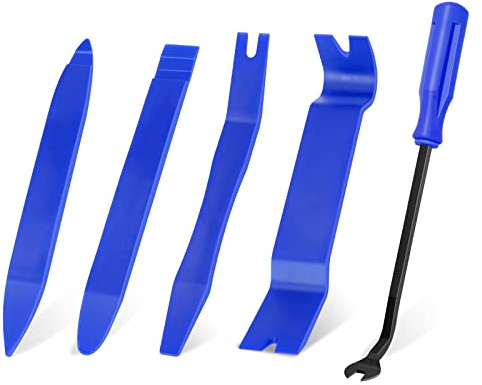 GLK Auto Trim Removal Tool Set, 5pcs Plastic Pry Tool Kit, Auto Trim Tool, Prying Tool, Car Door Panel Clip Revmoal Tool, Fasteners Remover