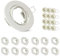 ZMH 12ER GU10 Einbaurahmen Set - Weiss Einbaustrahler Rahmen Einbauleuchte GU10 Fassungen 230V mit Sockel Lochdurchmesser 50mm Einbauspots aus Metall Schwenkbar 30° Spot für LED Leuchtmittel Halogen
