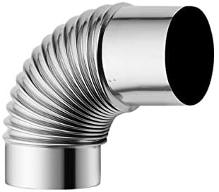 RANRAO 90° Bogenrohr Ø 60mm, Edelstahl Auspuffrohr Winddichte Kappe 90 Grad Bogen Schornsteinauskleidung Bogen 90° Multi Flue Ofenrohr Rauchabzugsrohr für Warmwasserbereiter