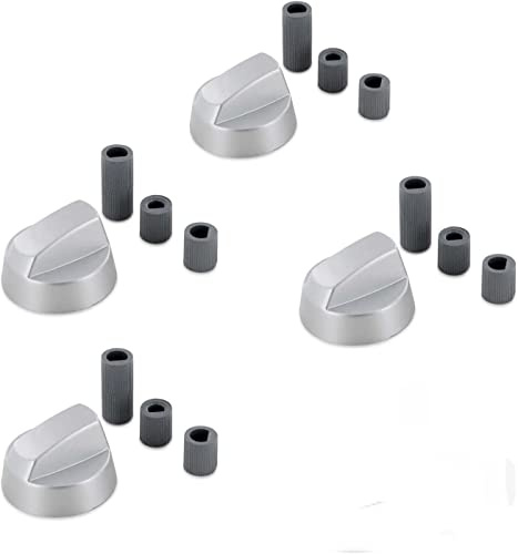 RYELDOM RYELDOM Kit da 4 Manopole per Piano Cottura Universali Argento - Stile e Precisione al Tuo Fornello
