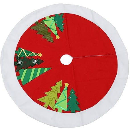 Abaodam Decorazioni Grembiule Dell'albero Di Natale Copertura Della Base Dell'albero Di Natale Gonna Grembiule Albero Di Gonne Per Albero Di Per Negozio Tappeti Rosa Applique