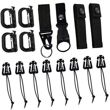 Garneck 16 Teile/Satz Rucksack Schwarz Schlüsselanhänger Schwarz Rucksack Rucksack Verbindung Schnalle Rucksack Zubehör Frühling Snap Link Schwarz Rucksack Gurtband Schnalle