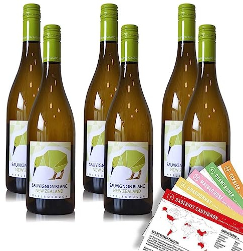 Rheinberg Sauvignon Blanc New Zealand, trocken, sortenreine Weinpaket + VINOX Winecards (6x0,75l)