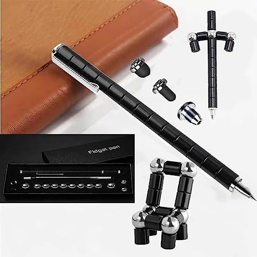 Uni-Fine Schwarz Magnetstift Stressabbau, Magnetischer Kugelschreiber, Magnetstift Kugelschreiber, Magnetstift Fidget Pen,Magnetstift,Fidget Pen als Vatertag, Geburtstag Geschenke, Kind