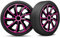 Radkappen 17 Zoll Radzierblenden 4er Set passend für alle Stahlfelgen - Einstellbarer Sicherungsring - Schwarz Rosa Pink