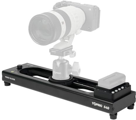 Toprig S40 Motorized Camera Slider, 15.7/40cm Aluminum Alloy Track Dolly Rail Slider Time Lapse & Focus Shot & 120°Panoramic Video Shooting, By Button or APP Bluetooth Control, for Camera,DSLR,etc