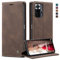 Handyhülle für Xiaomi Redmi Note 10 Pro Hülle, Klapphülle Premium Lederhülle Klappbar Flip Case Tasche Magnet Kartenfach Standfunktion Klapphülle Schutzhülle für Redmi Note 10 Pro Max, Kaffee