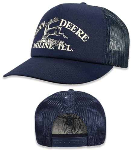 John Deere Herren-Kappe mit Logo-Druck, Marineblau, Einheitsgröße