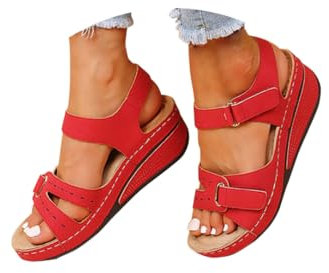 Memmyly Orthopädische Sandalen Damen Outdoor Sandalen Damen Sandalen Damen Sommer Rutschfest Römersandalen Flache Zehenstegsandalen Casual Sandalen Weite H Sandalen Breite Füße Damen