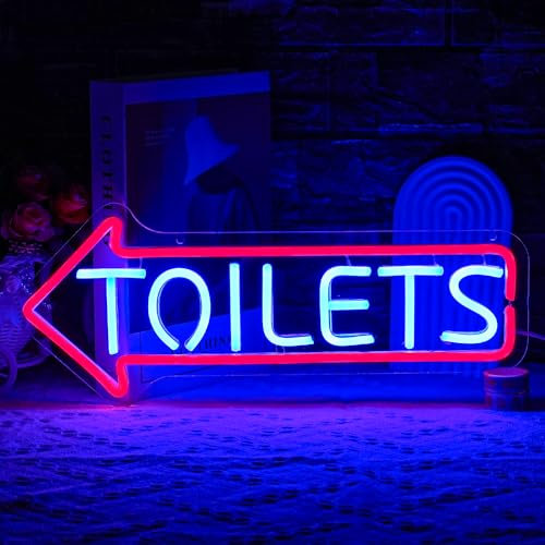 LULANMP Panneau lumineux néon à DEL pour décoration murale de toilettes, toilettes, hôtels, bar, hôpital, magasin (42,9 x 17 cm)