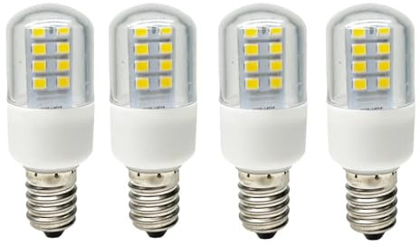 ALIVIM 4 Piezas T22 E12 110V 220V Mini LED Maíz Bombilla Nevera Campana Extractora Máquina De Coser Horno Microondas Lámpara De Luz,Warm white,110V
