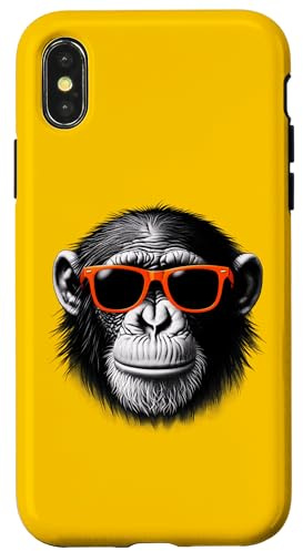 Cool Bonobo Monkey Wearing Sunglasses Graphic Art Case for iPhone X/XS