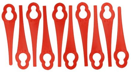 vhbw 10x Ersatz-Messer kompatibel mit Bosch ART 23 Easytrim Accu | ART 23 LI Rasentrimmer - Ersatzklinge Rot, Nylon / Kunststoff