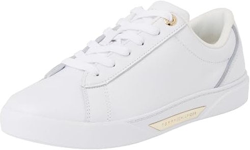 Tommy Hilfiger Damen Court Sneaker Chic aus Leder, Weiß (White), 39