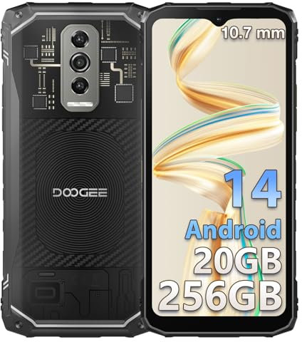 DOOGEE Blade 10 Ultra Rugged Smartphone, 20(8+12) GB+256GB/2TB TF Smartphone Android 14 Telefono Indistruttibile, 10.7mm Ultrasottile 6.56 HD+ 90Hz, 50MP+8MP, 5150mAh, NFC/4G/Face ID/GPS