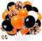 Halloween Luftballons, 50 Stück Luftballons Schwarz Orange Weiß Konfetti Luftballons Latex Helium Ballons Latex für Halloween Karneval Party Dekoration Geburtstag Hochzeit Baby Shower Deko Set