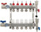 Vancoco 5-Port Stainless Steel Manifold Set, 3/4 Euro Conus (16×2 mm) Fittings, with Flow Meter, Auto Air Vent and 1 Ball Valves, Complete Underfloor Heating Kit