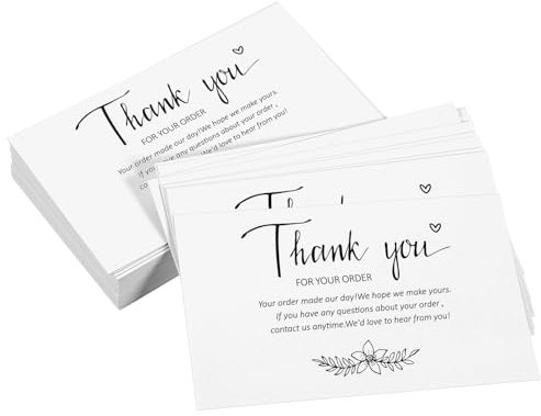 FUNOMOCYA 100 Stück Dankeskarten Für Geschäftliche Einkäufe Dekorative Papierkarten Hochwertige Danksagungskarten Für Kunden Business Dankeskarten Set