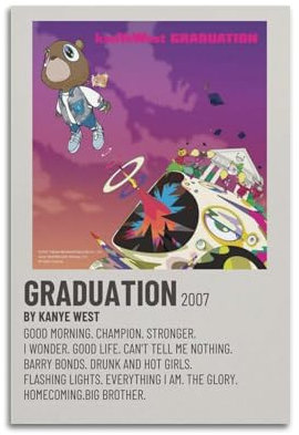 WSTEWOO Kanye West Abschlussalbum, Song-Poster, Musikkünstler, Album, Leinwand, dekorative Wandkunst, Wanddekoration, ungerahmt, 20 x 30 cm