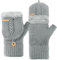 lifwimner Fingerlose Handschuhe Herren, Winter Touchscreen Handschuhe Thermo, Fleece Halbfinger Strickhandschuhe für Freizeit Sport Radfahren Eingabe (Hellgrau)