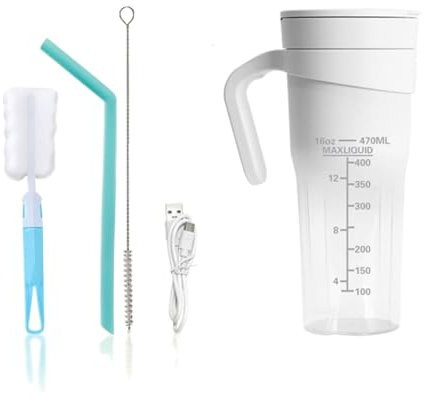 Portátil para batidos recargable de 16 onzas con 6 vasos multifuncionales de nitidez