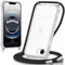 Oelrstfe Coque pour iPhone 16E/iPhone SE 4 2025 avec Cordon, Transparente Silicone Housse avec Réglable Cordage - Collier Case Protection pour iPhone 16E/iPhone SE 4, Bandoulière - Noir