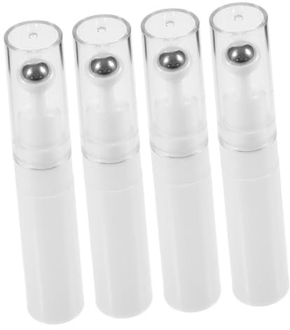 Ipetboom 4stücke Braunglas-roll-Flaschen Edelstahl-Kugeln Und Weiß-schraubverschluss Für Ätherische Öle Lippenbalsam Und Parfüm Wiederverwendbar Tragbar Für Reisen Büro Und Zuhause