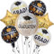 DIELOVEHUA 7 Stück Abschlussfeier Luftballons, Luftballons Schwarz Gold, Abschlussfeier Folienballon, Abschluss Deko Luftballon, für Graduation Deko, Bachelor Deko, 2025 Bachelor Geschenk(A)